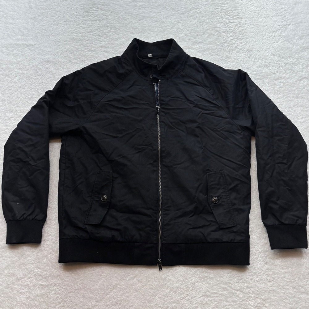 Bonobos Mens Black Primaloft Insulated Bomber Jacket Plaid Lining Size L
